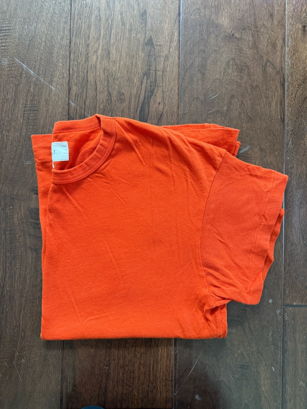 THE GREAT. Orange/Red Crewneck Tee